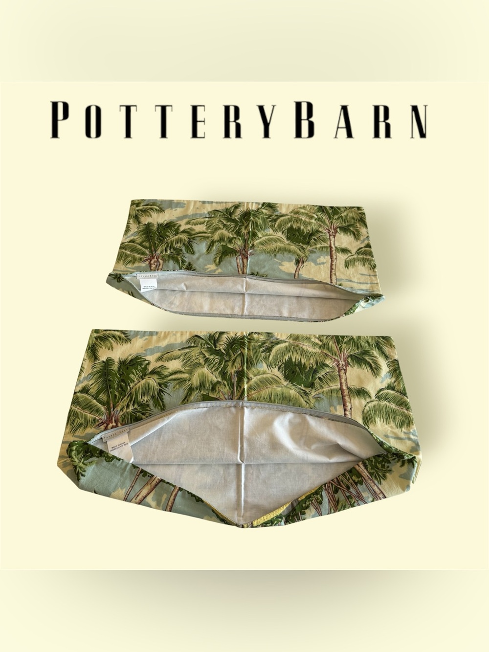🛍️SALE🛍️Pottery Barn Wailea Scenic Lumbar Pillow Shams | Palm Trees (SET of 2) - Picture 5 of 7